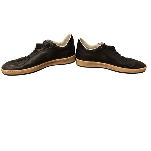 Golden Goose Ball Star Sneakers Black Leather w/ Black Glitter Star SZ 42 - Picture 3 of 7